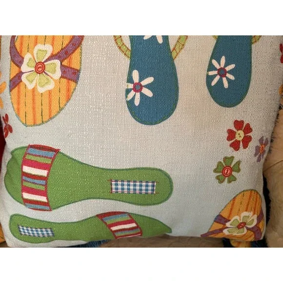 Set of 2 Flip Flop Throw Pillows - Picture 4 of 7